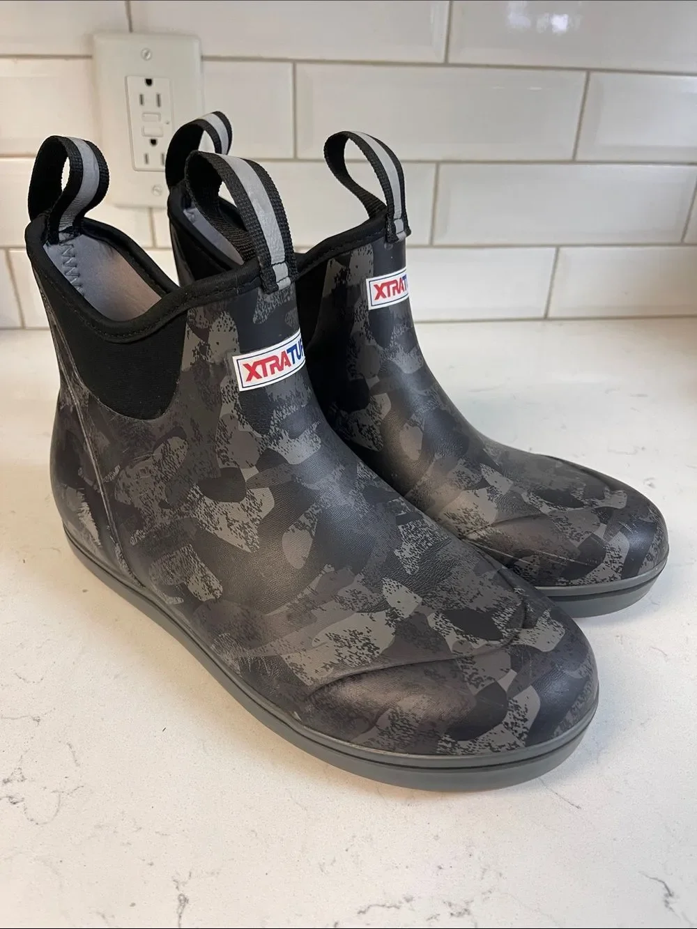 XTRATUF Women's Black Camo Ankle Deck Boot Size 10